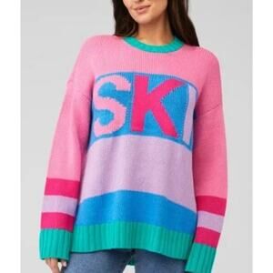 Show Me Your Mumu Ski In Sweater Pastel Multi Knit Winter Warmer Classic Large